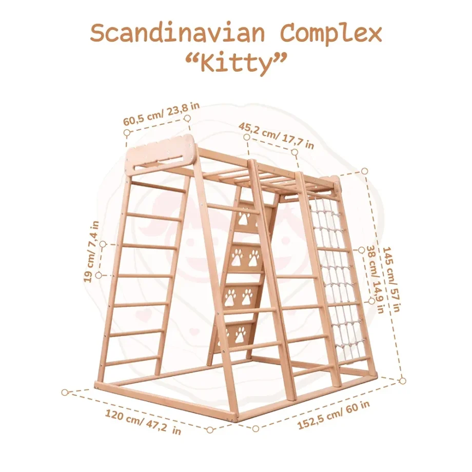 Scandinavian kitty indoor play gym
