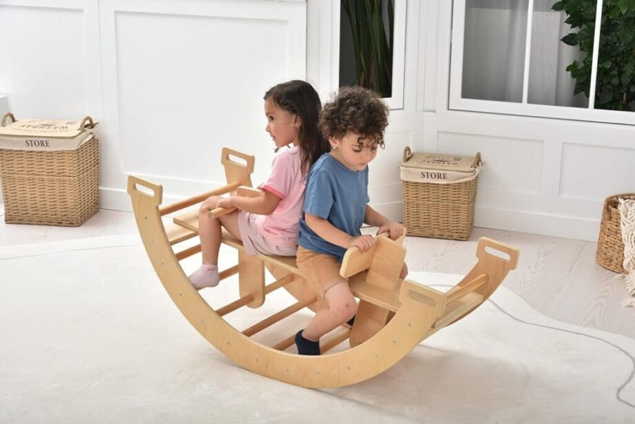 3-in-1 Montessori Climbing Arch & Rocker for Kids