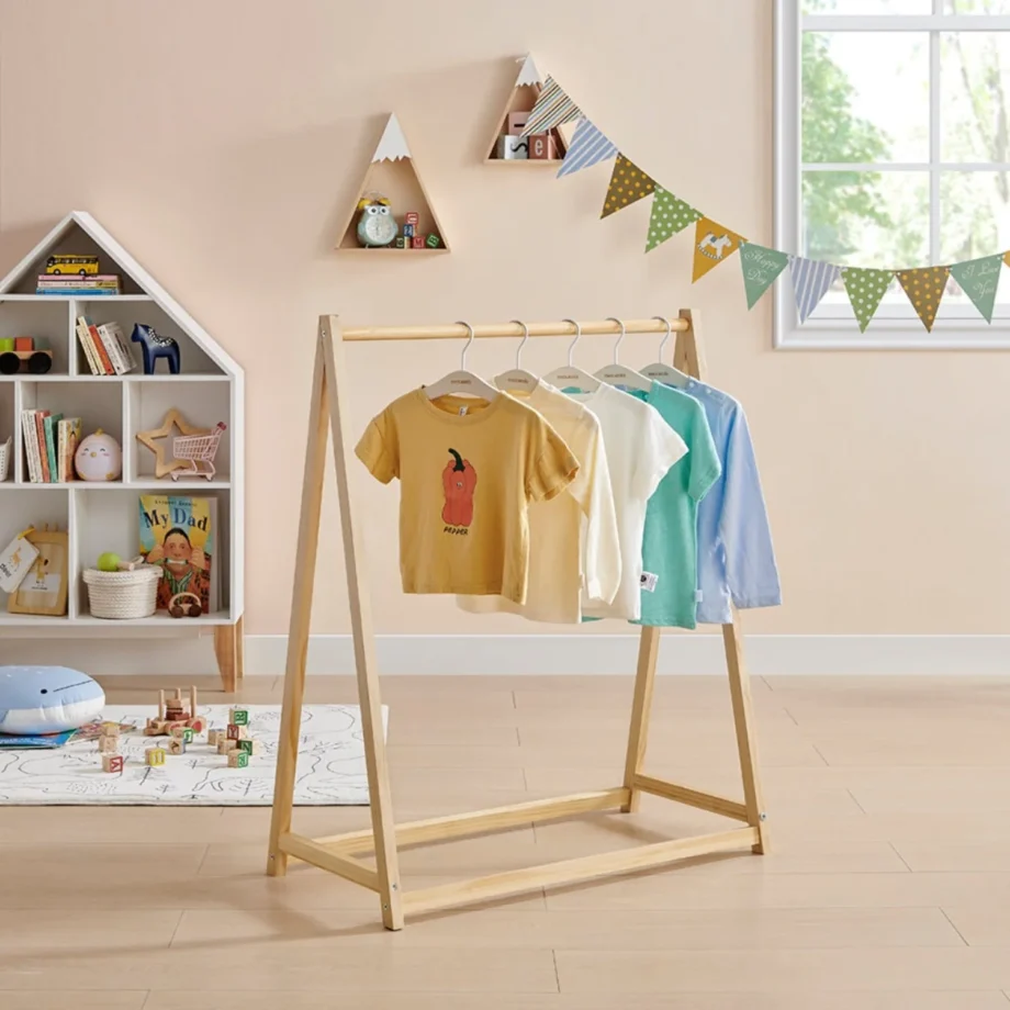 Wooden Clothes Rail