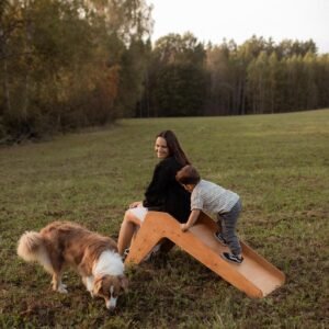 Wooden play slide