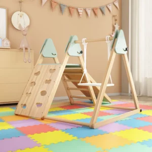 Wooden Climber with Swing