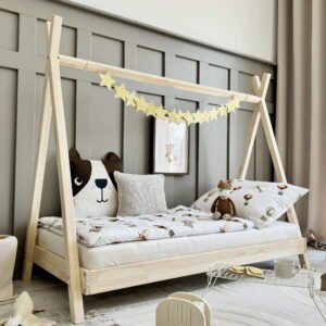 Scandinavian-inspired teepee bed