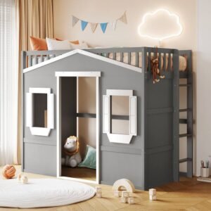 House Loft Bed Kids Playhouse Bed