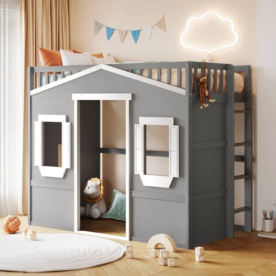 House Loft Bed Kids Playhouse Bed