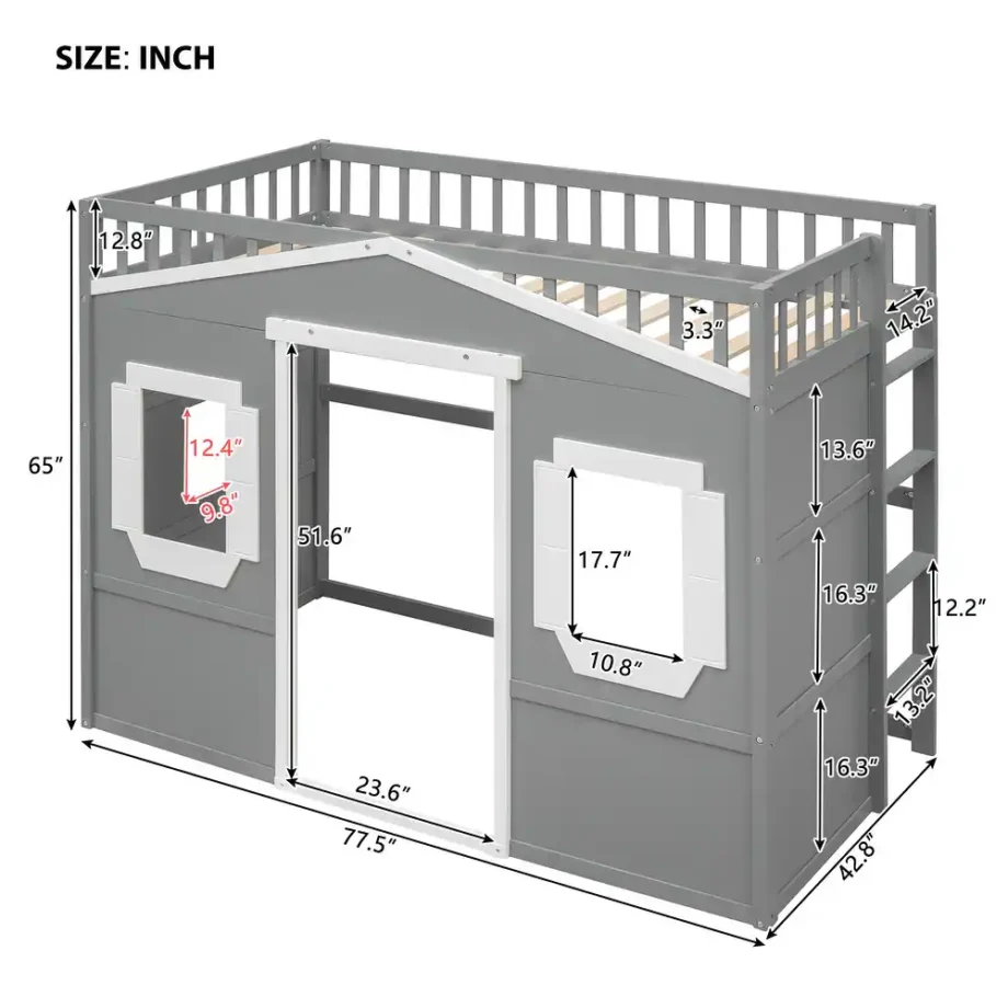 House Loft Bed Kids Playhouse Bed