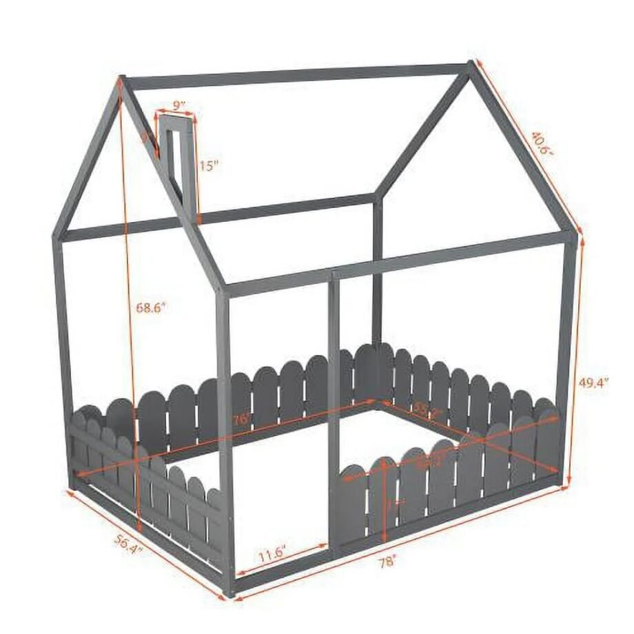 kids house floor bed
