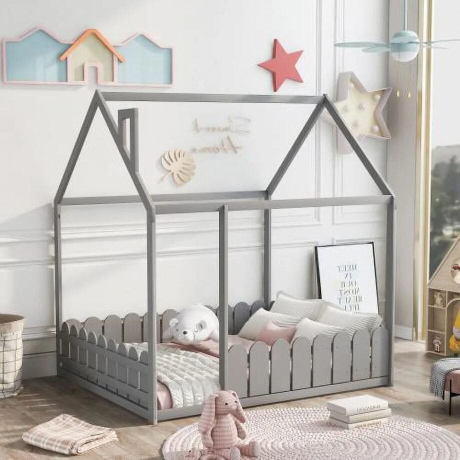 kids house floor bed